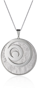 Meteorite Crop Circle Waves Pendant In Silver - Silver (400x400), Png Download