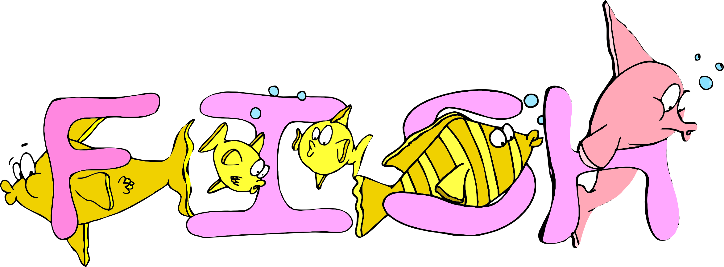 This Free Icons Png Design Of Fish Typography (2347x868), Png Download