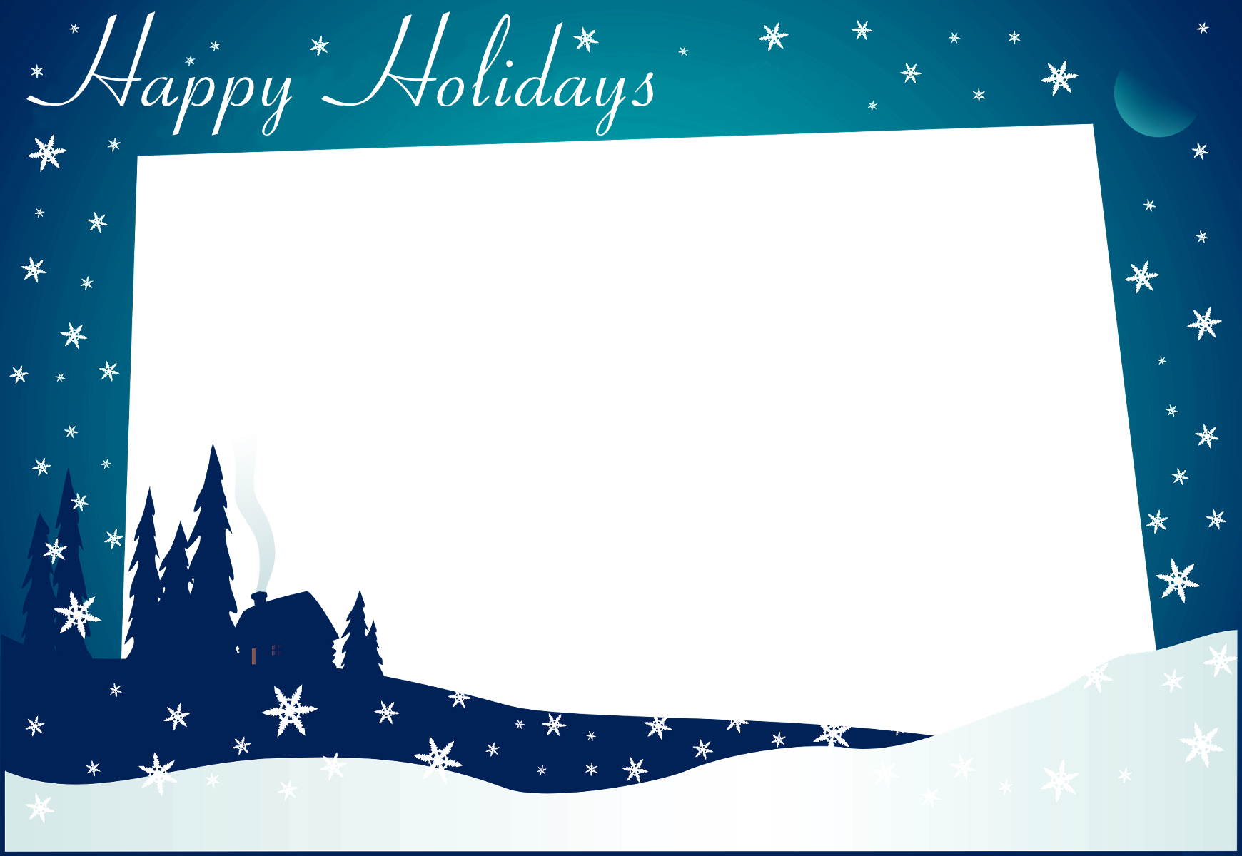Happy Holidays Border Png Download - Seasons Greetings Card Template (1740x1200), Png Download