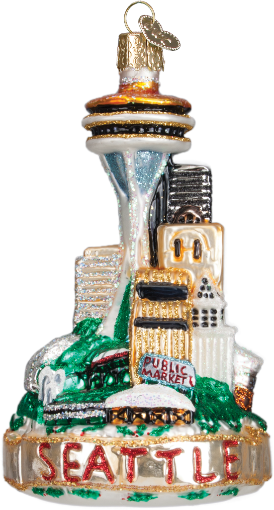 Click - Old World Christmas Seattle Skyline Glass Washington (1200x1200), Png Download