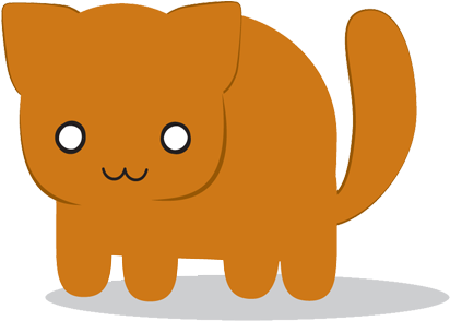 Orange-cat - Cartoon (600x300), Png Download