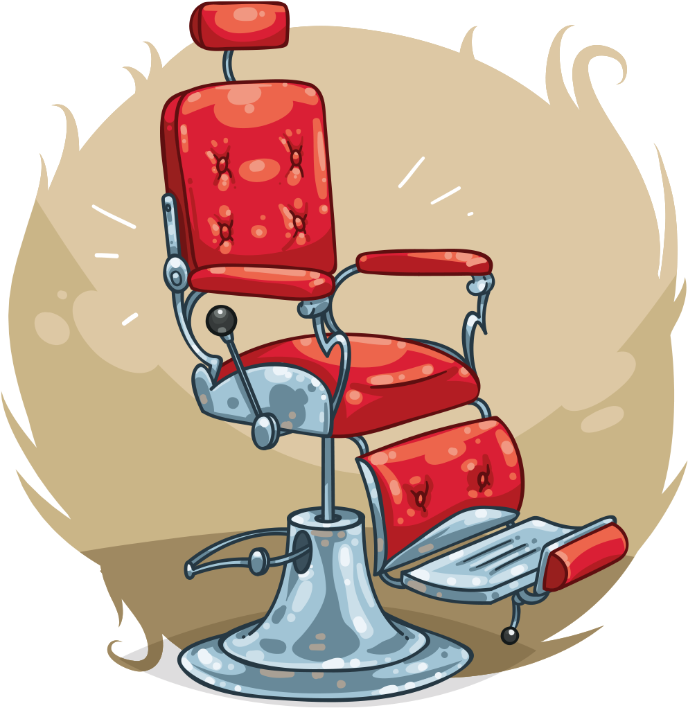 Barbers Chair - Barber Chair Cartoon (1024x1024), Png Download
