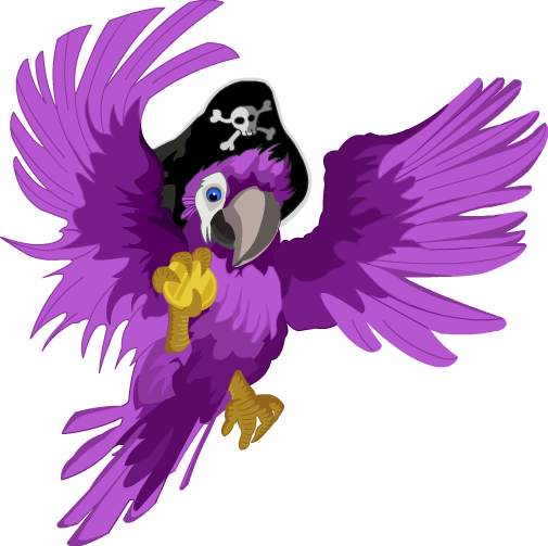 Pirate Parrot Transparent Png - Purple Pirate Parrot (505x503), Png Download
