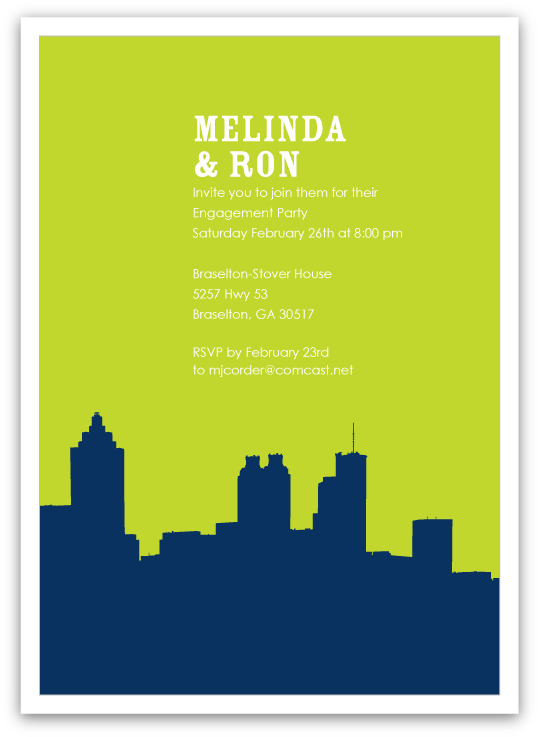 Atlanta Skyline Silhouette Party Invitations - Clip Art Atlanta Skyline (748x748), Png Download
