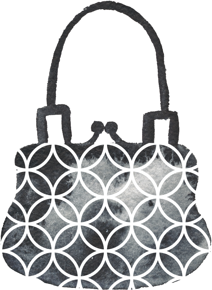 Bag Black And White Watercolor Fashion Transparent - Hình Vẽ Túi Xách (1024x1024), Png Download