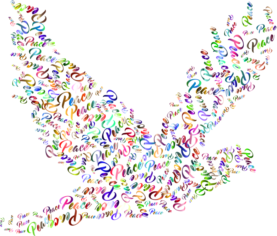 Typography Columbidae Peace Doves As Symbols Computer - Peace Dove No Background (882x750), Png Download