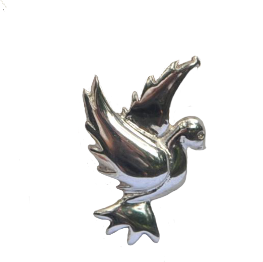 Sterling Silver Peace Dove Pendant (560x532), Png Download