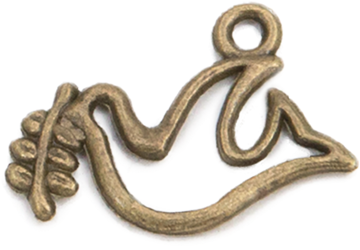 Brass Peace Dove Charm - Locket (1024x1024), Png Download