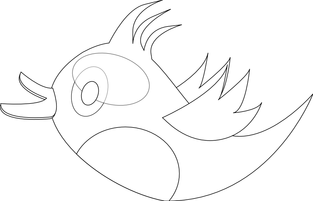 Net Clip Art Peace Peace Dove Twitter Bird 34 Black - Cartoon (999x643), Png Download