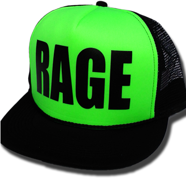 Rage Black Green - Green And Black Hat (375x400), Png Download