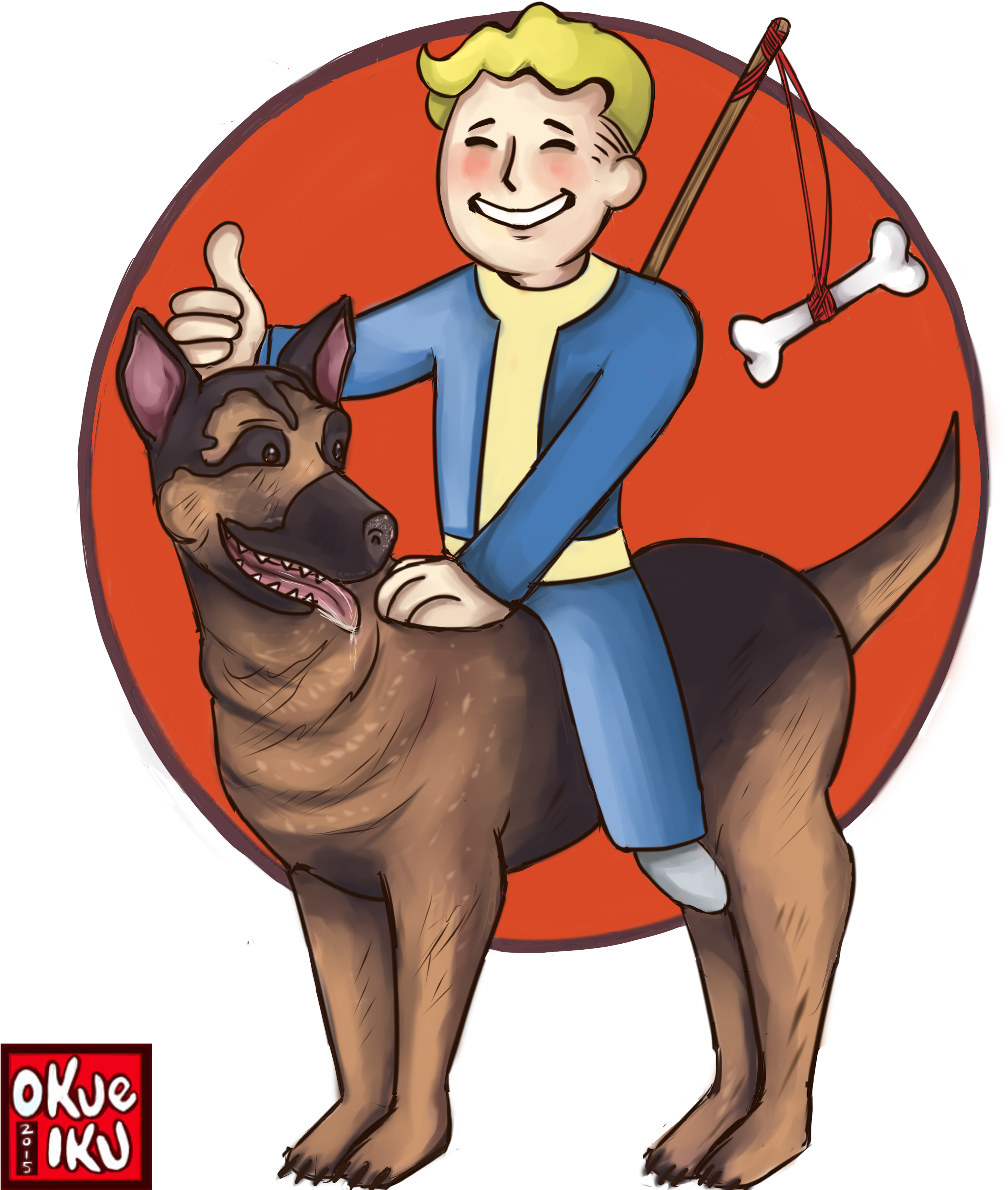 Vault Boy's Ride - Cartoon (2715x3249), Png Download