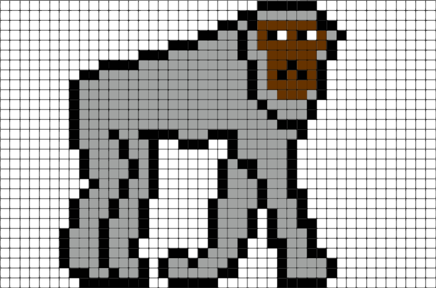 2 Download The Template - Chimpanzee Pixel Art (880x581), Png Download