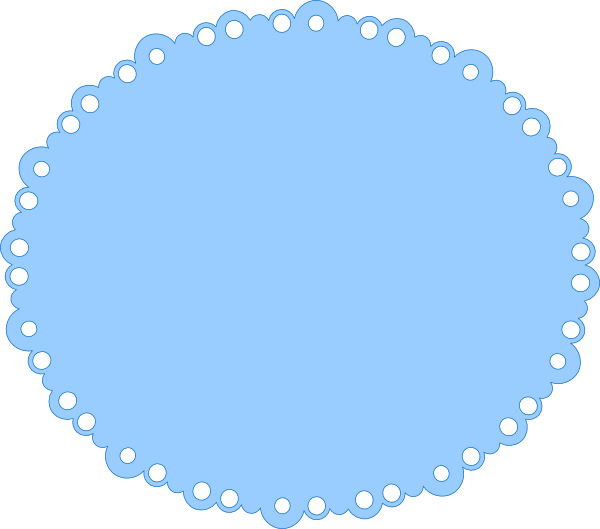 Scalloped Oval Clipart - Blue Scalloped Circle Png (600x529), Png Download