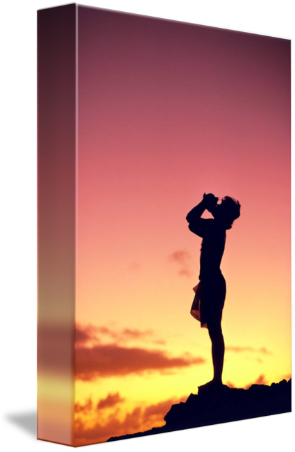 Graphic Royalty Free Download Running Silhouette Sunset - Sunset (425x650), Png Download