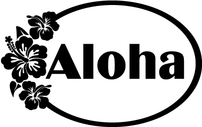 Aloha - Hibiscus Flower Black And White Border (450x450), Png Download