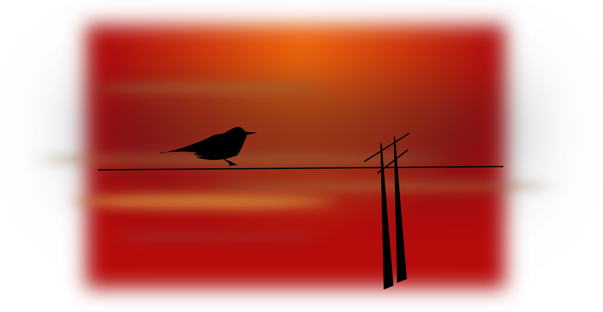 Bird Scenery Silhouette Sky Sunset - Bird Scenery Vector (1920x995), Png Download