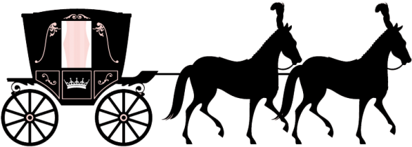 #3707042917, Carriage On The Street - Princess Horse Drawn Carriage Wall Sticker (600x215), Png Download