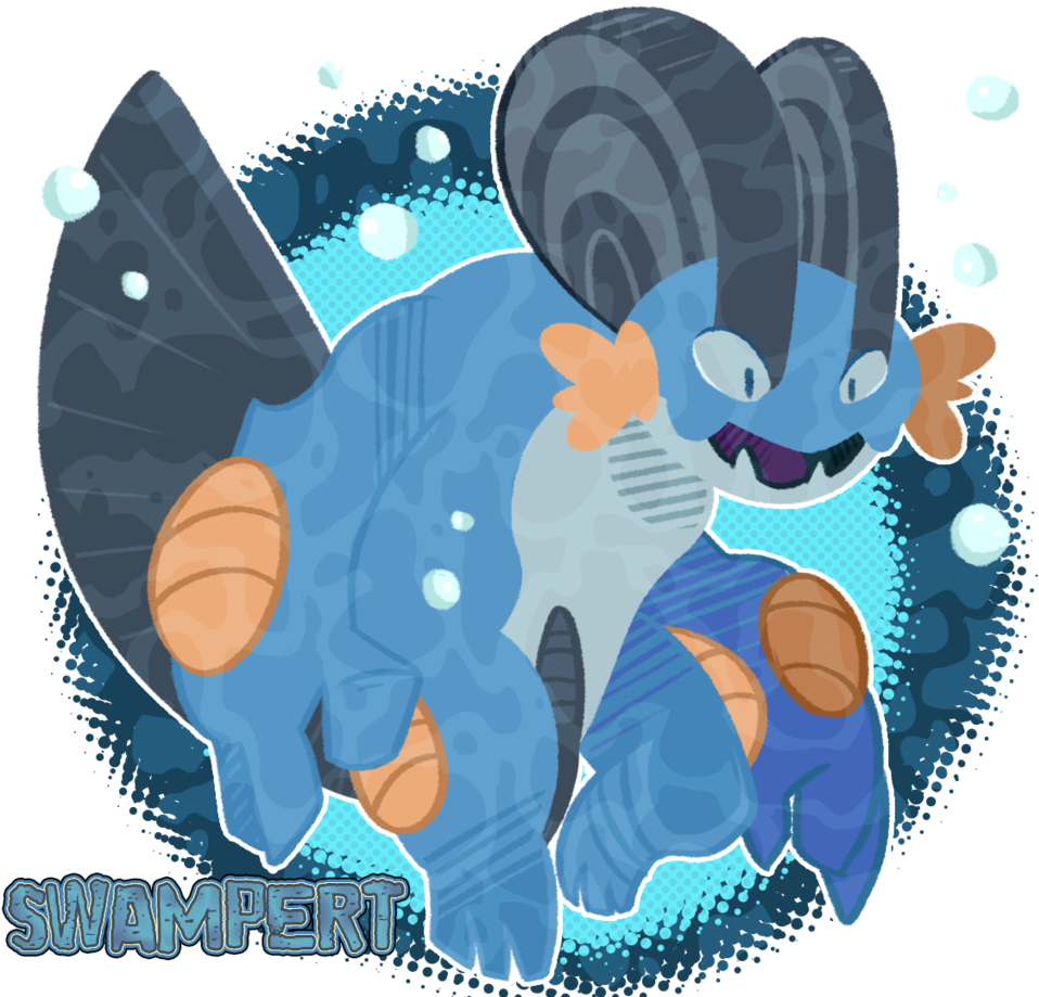 Swampert - Cartoon (1024x939), Png Download