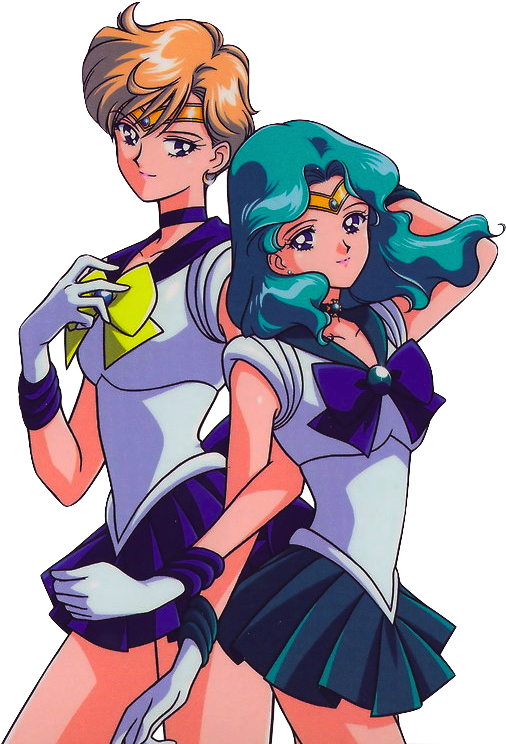 Outer Scouts - Love Sailor Neptune And Sailor Uranus (585x751), Png Download