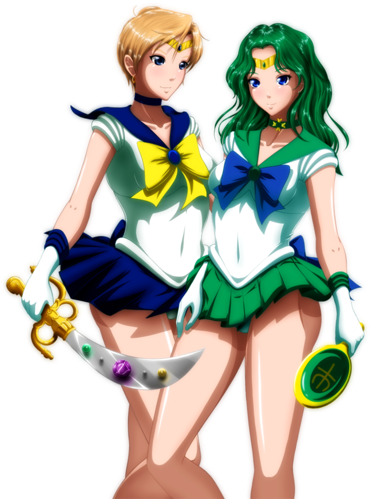 Sailor Neptune And Uranus By Grimbyslayer On Deviantart - Sailor Neptune Sexy (792x1009), Png Download