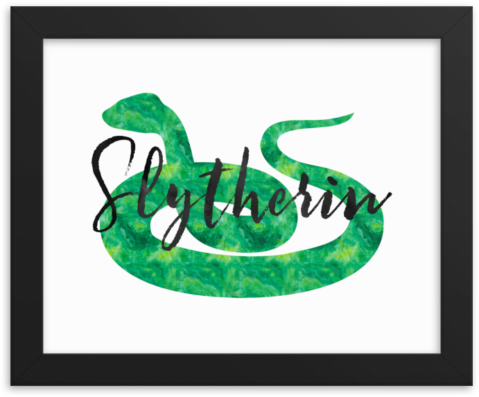 Slytherin Hogwarts House Pride Art Print - Hogwarts House Pride Art (1000x1000), Png Download
