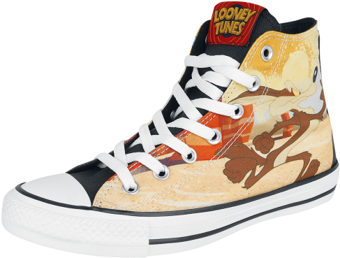 Coyote & Road Runner Men Sneakers High Multicolour - Shoe (500x500), Png Download