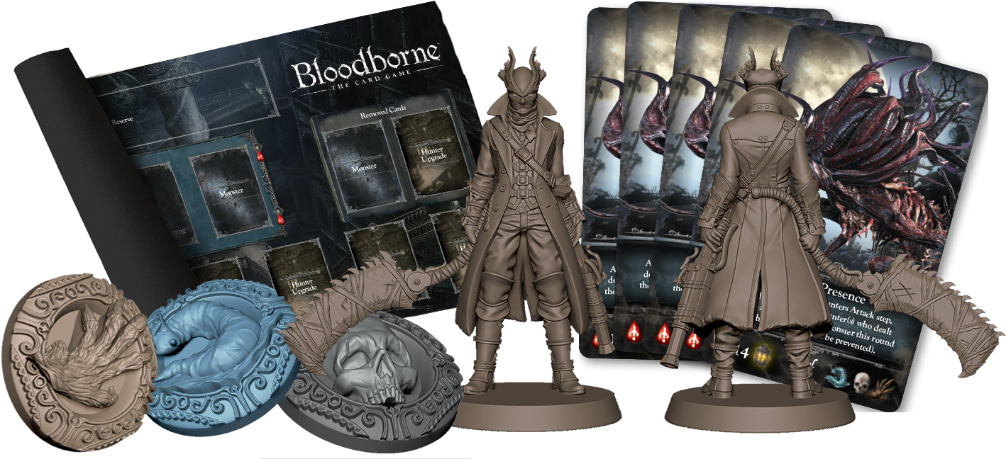 Fyi, The Game Night Kit Retailers Can Order Comes With - Bloodborne Card Game Miniature (1440x650), Png Download