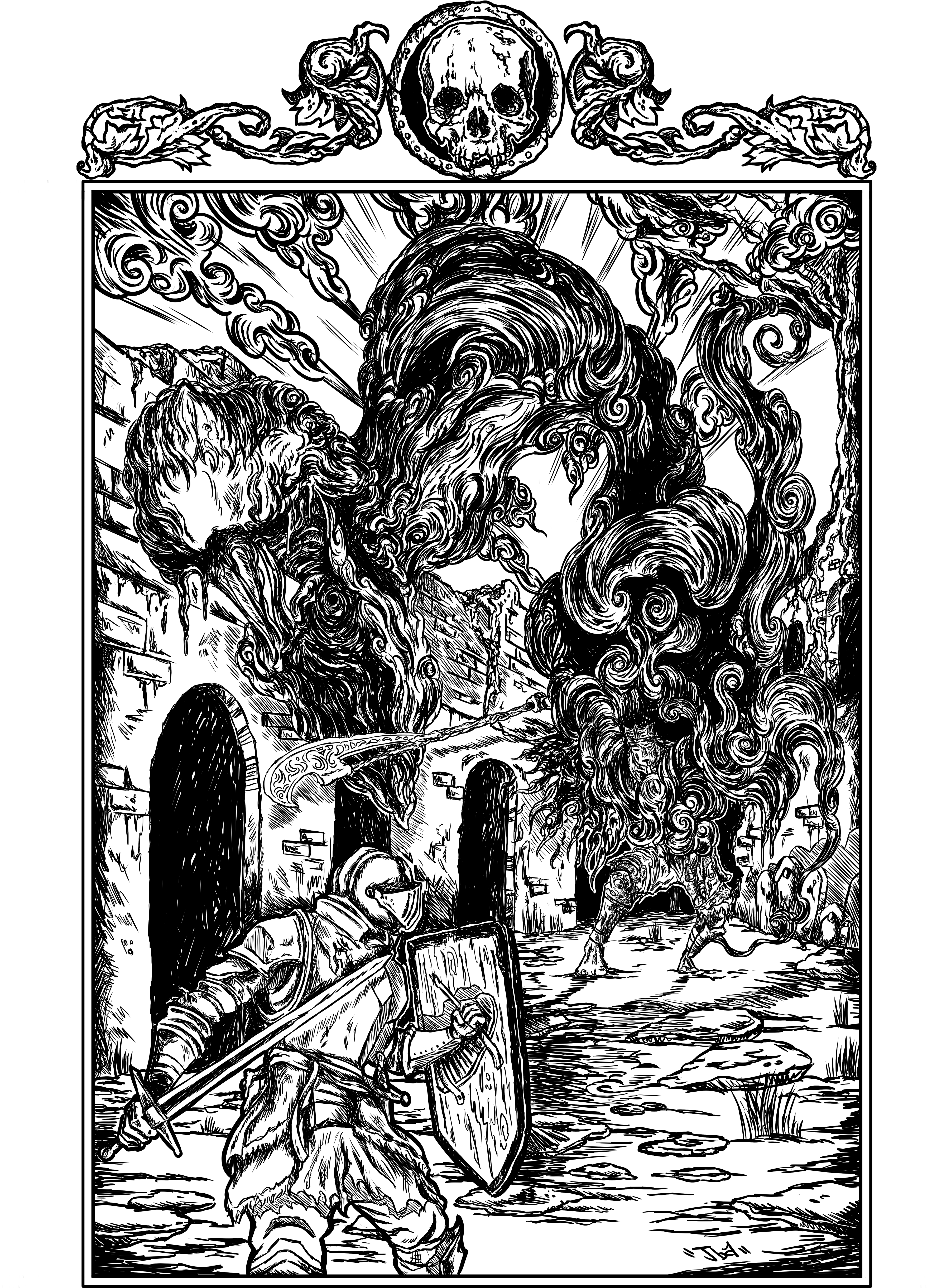 Bloodborne Clipart Dance - Bloodborne Draw (3605x5000), Png Download