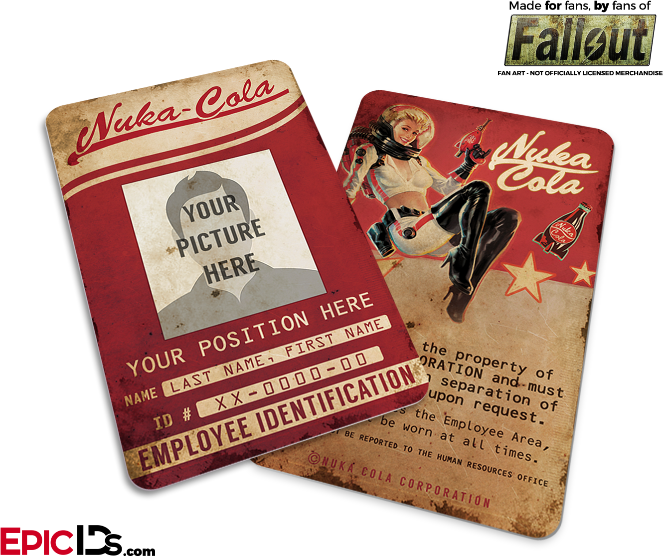 Nuka-cola Corporation 'fallout' Cosplay Employee Id - Fallout 4 Nuka Cola Advert Card Holder (1417x1181), Png Download