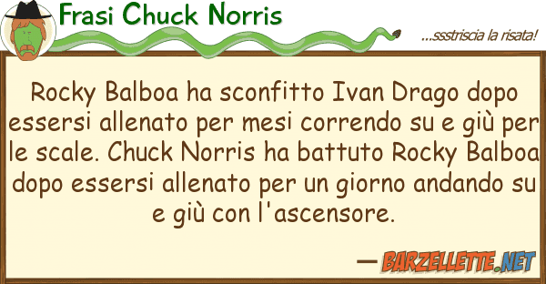 Frasi Chuck Norris Rocky Balboa Ha Sconfitto Ivan Drago - Joke (600x312), Png Download