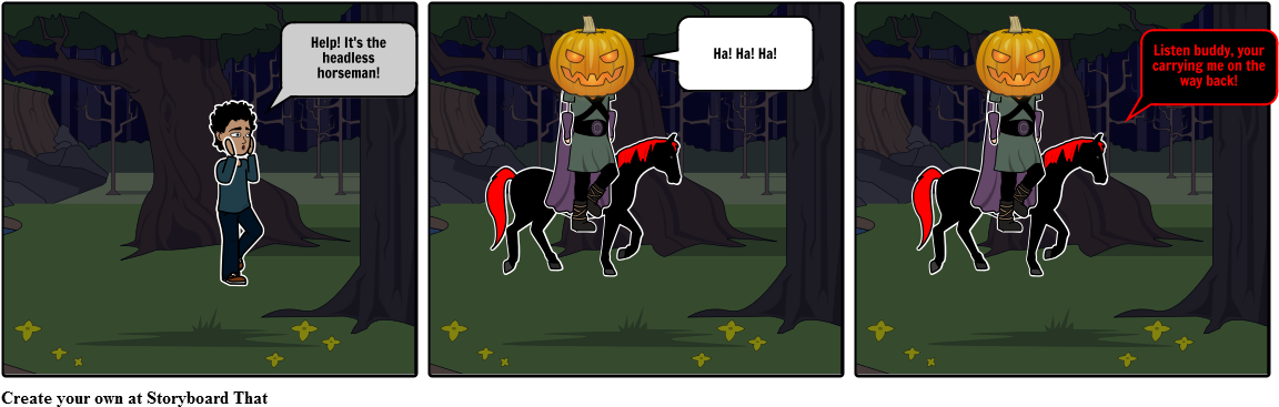 Headless Horseman - Storyboard That Headless Horseman (1164x385), Png Download