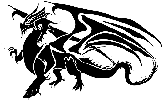 Dragon-255131 - Silhouette Of A Dragon (640x453), Png Download