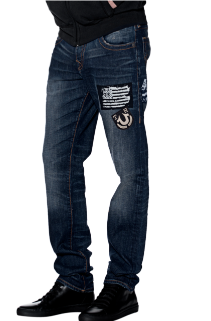 Nwt True Religion Sz31 Geno Patched Relaxed Slim N/flap - Pocket (594x640), Png Download