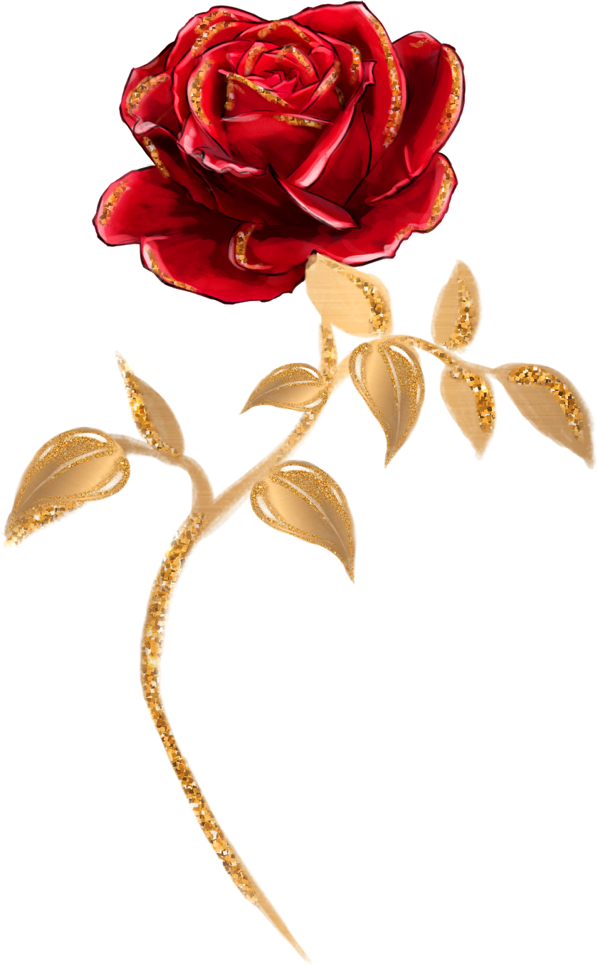 Beauty And The Beast Rose Png - Beauty And The Beast Single Rose (2400x2400), Png Download
