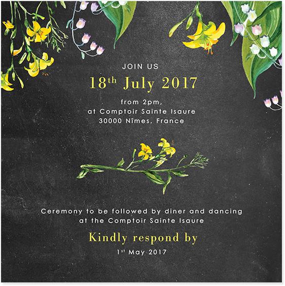 Rustic Wedding Chic - Botanical Wedding Invitation, Yellow And White Flowers (700x700), Png Download