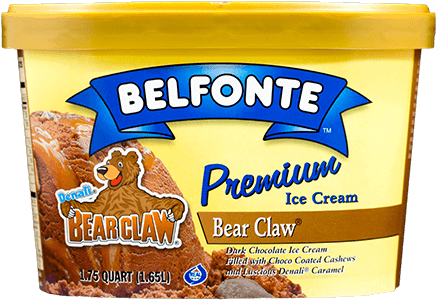 Bear Claw - Belfonte Ice Cream, Premium, Moose Tracks - 1.75 Qt (490x300), Png Download