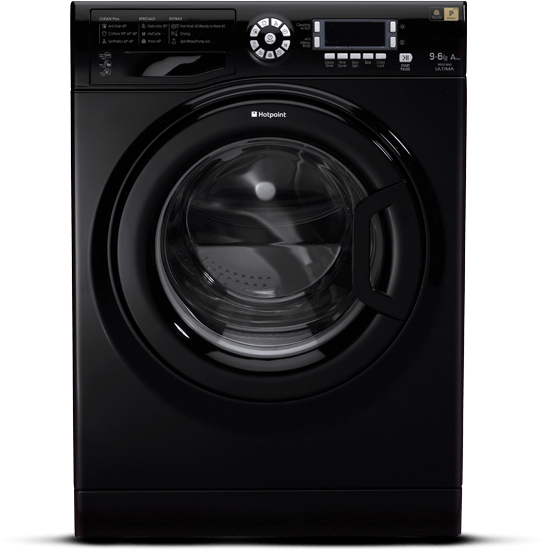 Washer Dryer - Hotpoint 9kg Washing Machine Black (545x550), Png Download
