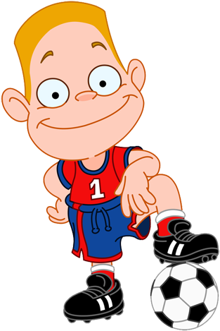Champions League Sports Party - Young Soccer Player Cartoon (313x469), Png Download