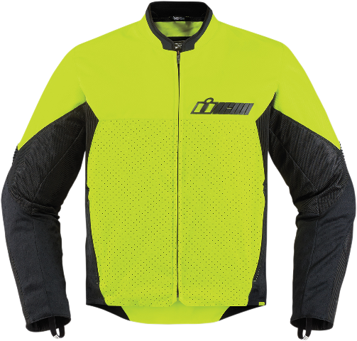 Mens Icon Yellow Textile Stealth Konflict Motorcycle - Jacket (503x480), Png Download