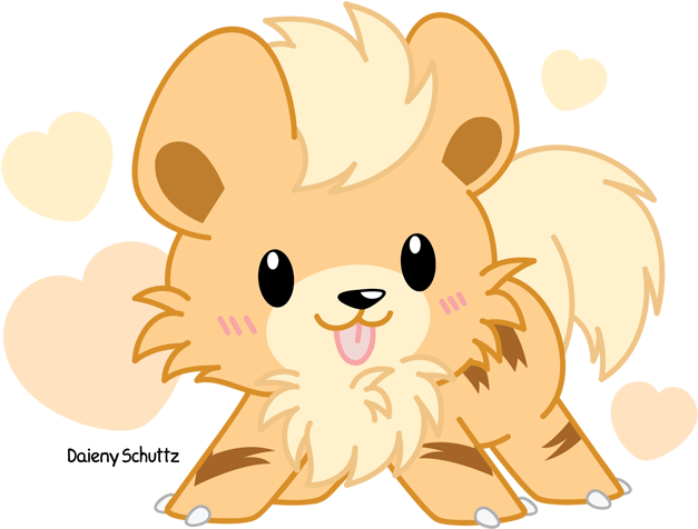 Pumpkin Guts Logs - Chibi Growlithe (650x501), Png Download