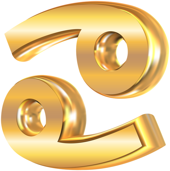 Cancer 3d Gold Zodiac Sign Png Clip Art Image - 3d Cancer Sign Png (597x600), Png Download