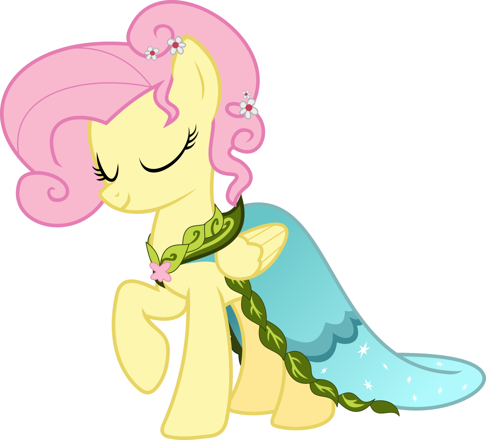 Fluttershy Dress Journey Of The Spark Vector By Hourglasspony-d5fwsqh - Fluttershy Dress (1600x1450), Png Download