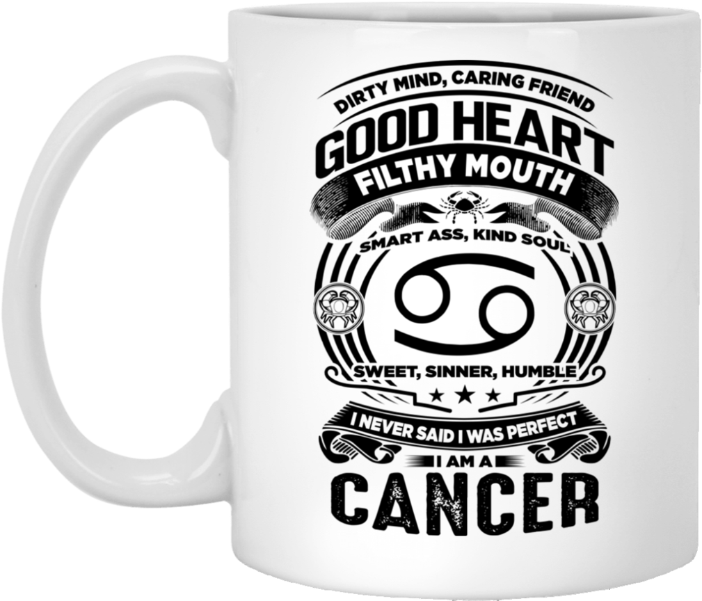Good Heart Cancer Zodiac White Mug - Cancer Zodiac Mug (1024x1024), Png Download