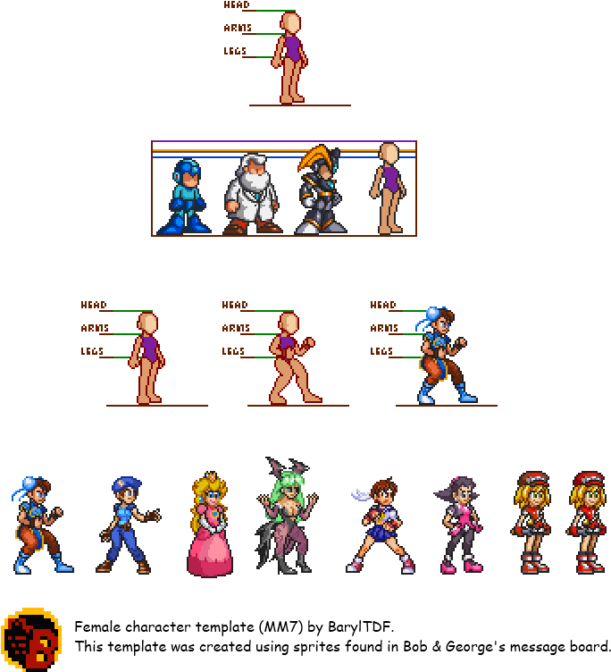 August 19th, 2011, - Megaman Girl Sprites (712x784), Png Download