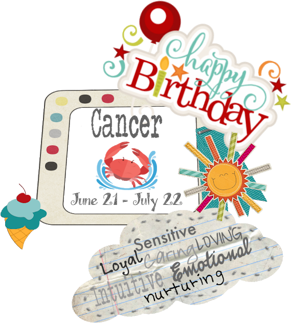 Life Is Sweet While The Sun Is In Cancer, The Zodiac - Birthday (573x640), Png Download