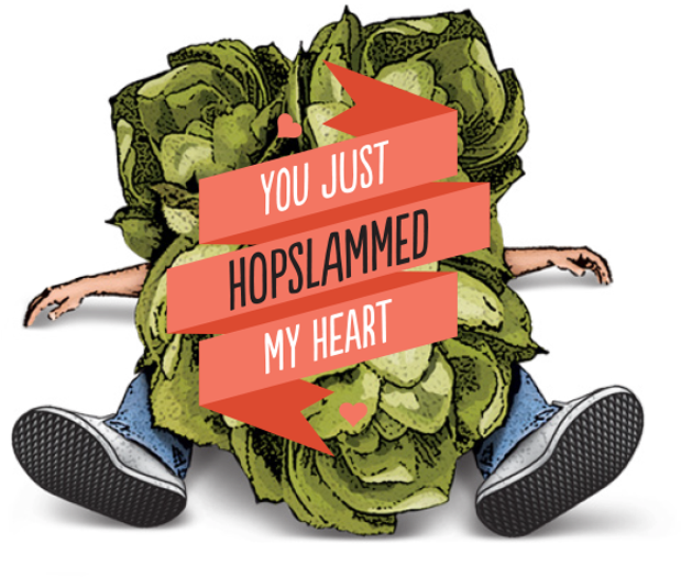 Hopslammed Heart - Mindysbeergear Bell's Hopslam Wrist Cuff With Hops (618x618), Png Download