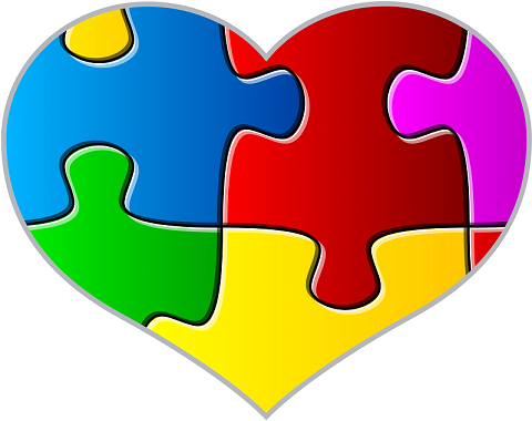 Autism Puzzle Heart (537x419), Png Download