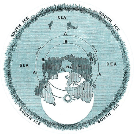Rowbotham's Flat Earth Map Of The World - Flat Earth Map (451x450), Png Download