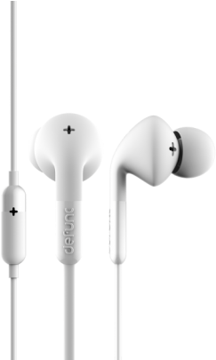 Defunc Music Headphones With Microphone White - Defunc Basic Hybrid, In-ear, 14 Mm, 1, 2 M Cable, Black (430x404), Png Download