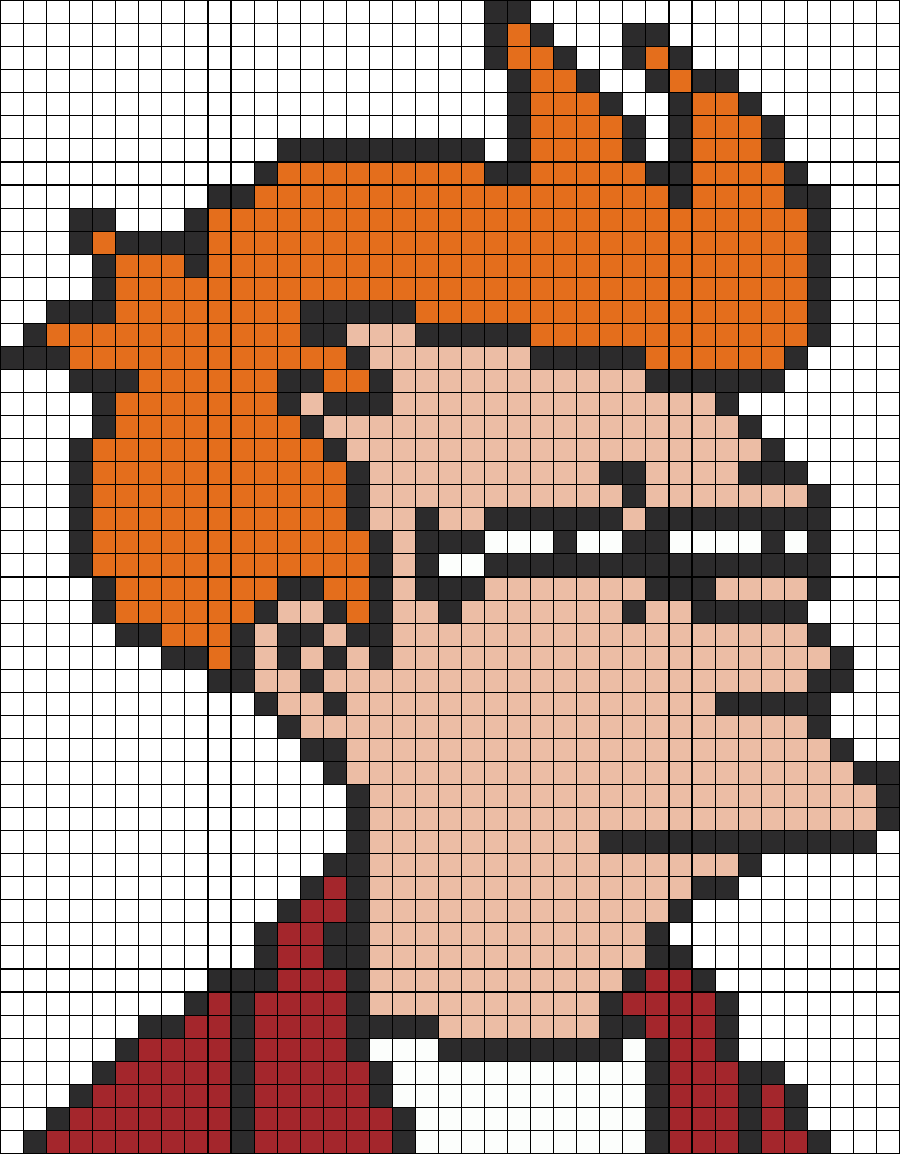 Futurama Fry Perler Bead Pattern / Bead Sprite - Fry Futurama Pixel Art (820x1051), Png Download